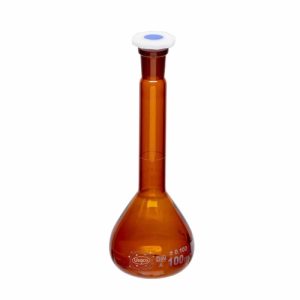 Amber Volumetric Flask, Class-A, Individual Certificate, ISO